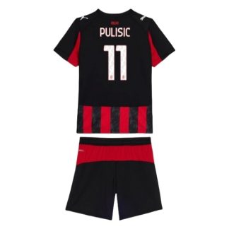 AC Milan Barn Hemmatröja 2025/26 Christian Pulisic #11 Fotbollsställ med Shorts