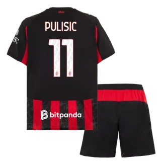 AC Milan Barn Hemmatröja 2025/26 – Christian Pulisic 11 – Kortärmad Fotbollströja + Shorts