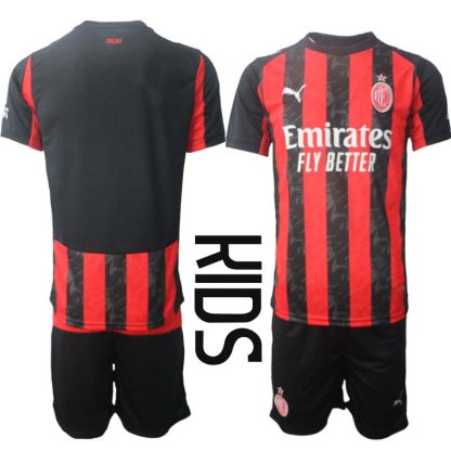 AC Milan Hemmaställ Barn 2025/26 – Kortärmad Fotbollströja + Shorts