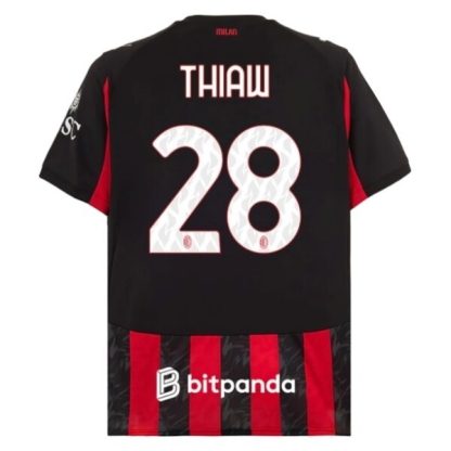 AC Milan Herr Hemmatröja 2025/26 Malick Thiaw #28 Kortärmad Billig Fotbollströja