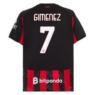 AC Milan Herr Hemmatröja 2025/26 Santiago Giménez #7 Kortärmad Billig Fotbollströja
