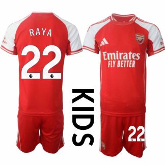 Arsenal Barn Hemmatröja 2025/26 David Raya 22 Kortärmad Fotbollsställ med Shorts