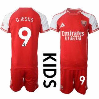 Arsenal Barn Hemmatröja 2025/26 Gabriel Jesus 9 Kortärmad Fotbollsställ med Shorts