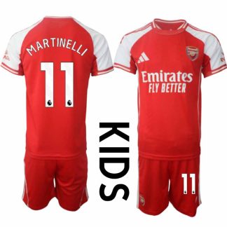 Arsenal Barn Hemmatröja 2025/26 Gabriel Martinelli 11 Kortärmad Fotbollsställ med Shorts