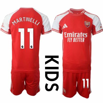 Arsenal Barn Hemmatröja 2025/26 Gabriel Martinelli 11 Kortärmad Fotbollsställ med Shorts