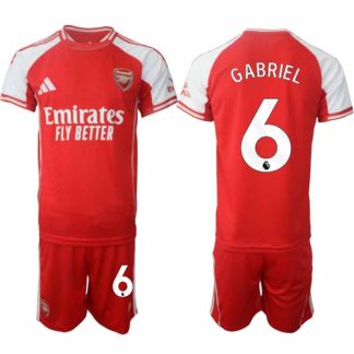Köp Arsenal Herr Hemmatröja 2025/26 Gabriel Magalhaes 6 Fotbollsställ Kortärmad (+ Korta byxor)
