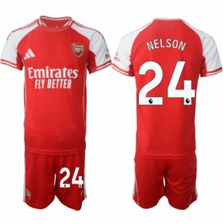 Arsenal Herr Hemmatröja 2025/26 Reiss Nelson 24 Kortärmad Fotbollsställ med Shorts