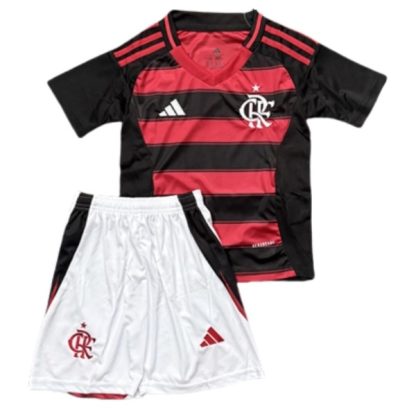 CR Flamengo Barn Hemmatröja 2025/26 Kortärmad Fotbollsställ med Shorts