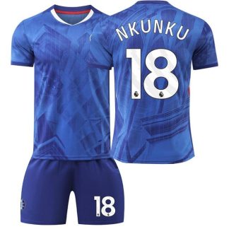 Chelsea Barn Hemmatröja 2025/26 Christopher Nkunku #18 Fotbollsställ med Shorts