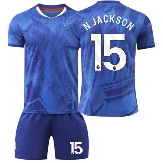Chelsea Barn Hemmatröja 2025/26 Nicolas Jackson #15 Fotbollsställ med Shorts