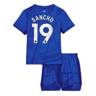 Chelsea Hemmatröja 2025/26 Barn Jadon Sancho 19 Kortärmad Fotbollsställ med Shorts