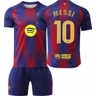 FC Barcelona Barn Hemmatröja 2025/26 Lionel Messi #10 Fotbollsställ med Shorts