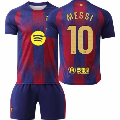 FC Barcelona Barn Hemmatröja 2025/26 Lionel Messi #10 Fotbollsställ med Shorts