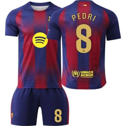 FC Barcelona Barn Hemmatröja 2025/26 Pedri Gonzalez #8 Fotbollsställ med Shorts