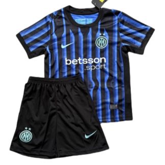Inter Milan Barn Hemmatröja 2025/26 Kortärmad Fotbollsställ med Shorts