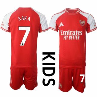 Arsenal Barn Hemmatröja 2025/26 Bukayo Saka 7 Fotbollsställ Kortärmad (+ Korta byxor)
