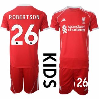 Köp Liverpool Barn Hemmatröja 2025/26 Andrew Robertson 26 Fotbollsställ Kortärmad (+ Korta byxor)