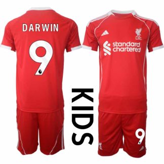 Köp Liverpool Barn Hemmatröja 2025/26 Darwin Núñez 9 Fotbollsställ Kortärmad (+ Korta byxor)
