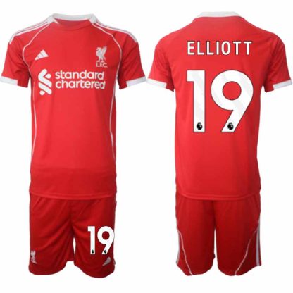 Köp Liverpool Herr Hemmatröja 2025/26 Harvey Elliott 19 Fotbollsställ Kortärmad (+ Korta byxor)