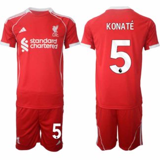 Köp Liverpool Herr Hemmatröja 2025/26 Ibrahima Konaté 5 Fotbollsställ Kortärmad (+ Korta byxor)