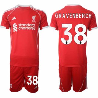 Köp Liverpool Herr Hemmatröja 2025/26 Ryan Gravenberch 38 Fotbollsställ Kortärmad (+ Korta byxor)