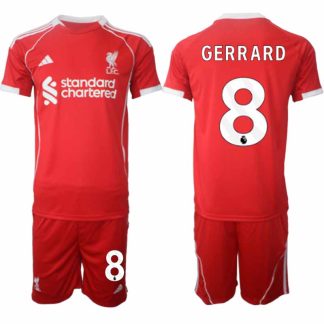 Köp Liverpool Herr Hemmatröja 2025/26 Steven Gerrard 8 Fotbollsställ Kortärmad (+ Korta byxor)