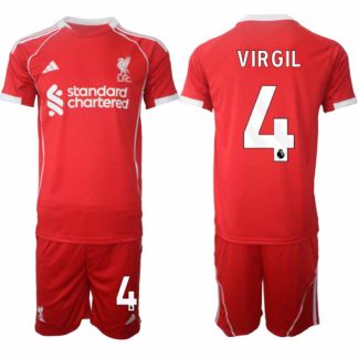 Köp Liverpool Herr Hemmatröja 2025/26 Virgil van Dijk 4 Fotbollsställ Kortärmad (+ Korta byxor)