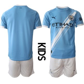 Manchester City Hemmatröja 2025/2026 Barn Fotbollsställ med Shorts