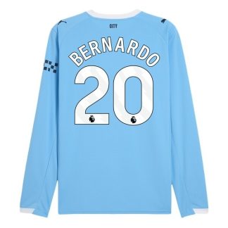 Manchester City Herr Hemmatröja 2025/26 Bernardo Silva #20 Långärmad Billig Fotbollströja