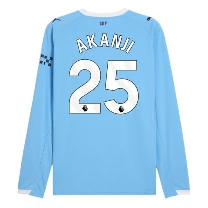 Manchester City Herr Hemmatröja 2025/26 Manuel Akanji #25 Långärmad Billig Fotbollströja