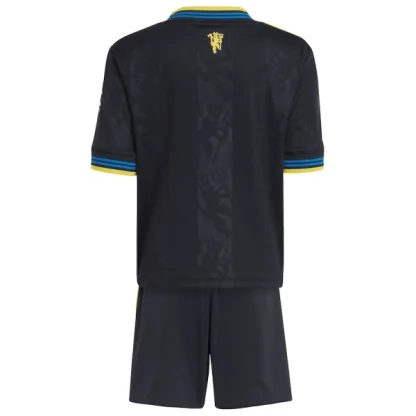 Manchester United Barn Tredjeställ 2025/26 – Kortärmad Fotbollströja + Shorts-1