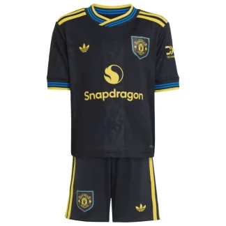 Manchester United Barn Tredjeställ 2025/26 – Kortärmad Fotbollströja + Shorts