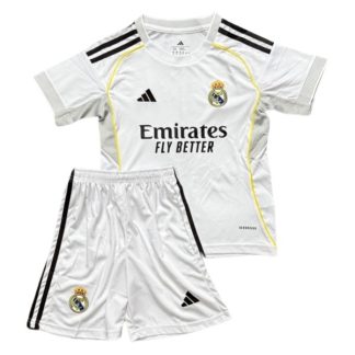 Real Madrid Barn Hemmatröja 2025/26 Kortärmad Fotbollsställ med Shorts