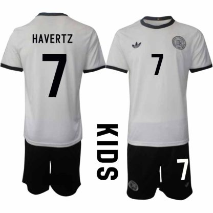 Köp Tyskland Barn Hemmatröja 2025/26 Kai Havertz 7 Fotbollsställ Kortärmad (+ Korta byxor) – Tysklands 125-årsjubileumskit
