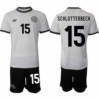 Köp Tyskland Herr Hemmatröja 2025/26 Nico Schlotterbeck 15 Fotbollsställ Kortärmad (+ Korta byxor) – Tysklands 125-årsjubileumskit