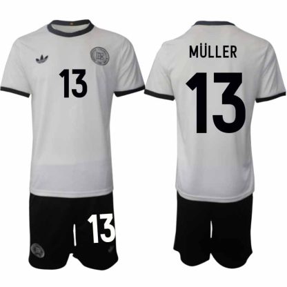 Köp Tyskland Herr Hemmatröja 2025/26 Thomas Müller 13 Fotbollsställ Kortärmad (+ Korta byxor) – Tysklands 125-årsjubileumskit