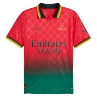 AC Milan Hemmatröja Off-White 2025-2026 Röd Kortärmad Billig Fotbollströja