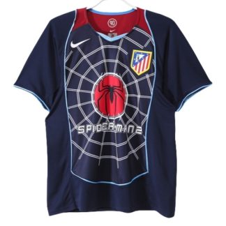 Atlético Madrid Herr Bortatröja Retro 2004-2005 Kortärmad Billig Fotbollströja