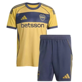 Boca Juniors Barn Bortatröja 2025/26 Kortärmad Fotbollsställ med Shorts