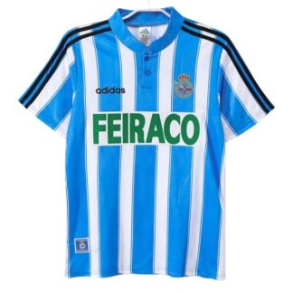 Deportivo de La Coruña Hemmatröja Retro 1997-1998 Kortärmad Billig Fotbollströja