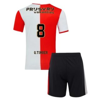 Feyenoord Barn Hemmatröja 2025/26 Quinten Timber #8 Fotbollsställ med Shorts