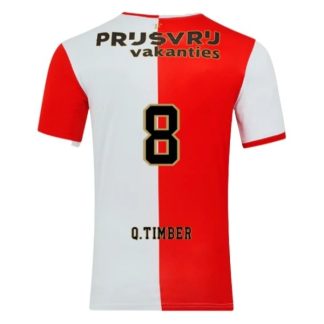 Feyenoord Herr Hemmatröja 2025/26 Quinten Timber #8 Kortärmad Billig Fotbollströja