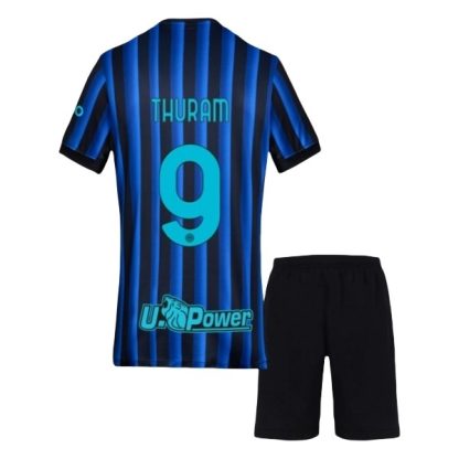 Inter Milan Barn Hemmatröja 2025/26 Marcus Thuram #9 Fotbollsställ med Shorts