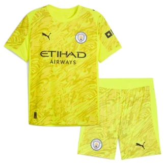 Manchester City Barn Tredjetröja 2025/26 Kortärmad Fotbollsställ med Shorts