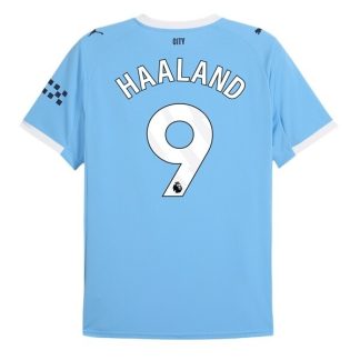 Manchester City Herr Hemmatröja 2025/26 Erling Haaland #9 Kortärmad Billig Fotbollströja