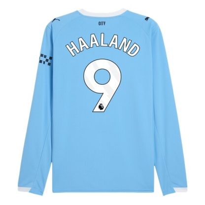 Manchester City Herr Hemmatröja 2025/26 Erling Haaland #9 Långärmad Billig Fotbollströja