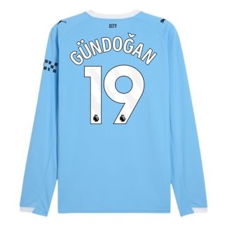Manchester City Herr Hemmatröja 2025/26 Ilkay Gündoğan #19 Långärmad Billig Fotbollströja