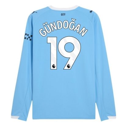 Manchester City Herr Hemmatröja 2025/26 Ilkay Gündoğan #19 Långärmad Billig Fotbollströja