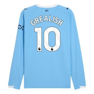 Manchester City Herr Hemmatröja 2025/26 Jack Grealish #10 Långärmad Billig Fotbollströja