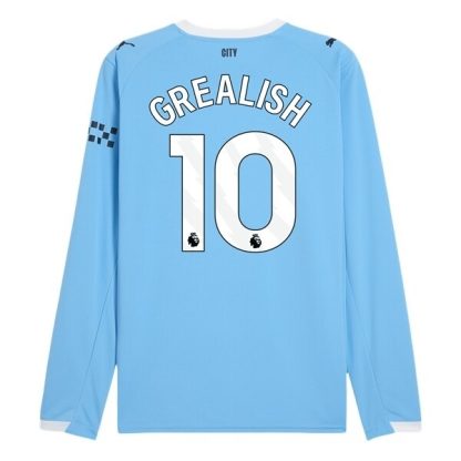 Manchester City Herr Hemmatröja 2025/26 Jack Grealish #10 Långärmad Billig Fotbollströja